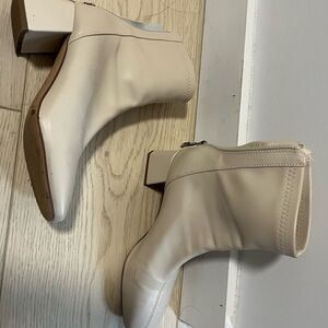 Elegant Cream Ankle Boots